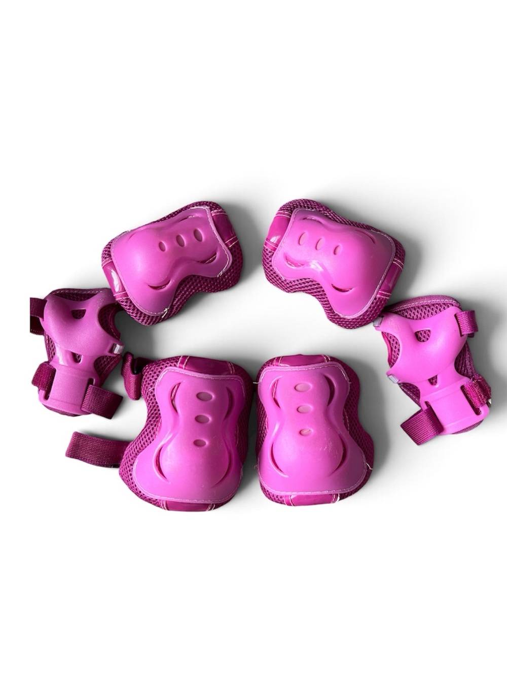 Kids Pink Protective Pad Set — Knee, Elbow & Wrist Guards